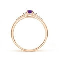 thumbnail image 2 of ANGARA Natural 0.2 Ct. Amethyst with Diamond Classic Ring in 14K Rose Gold for Women (Ring Size: 10), 2 of 9