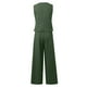 thumbnail image 2 of Conjunto de chaleco sin mangas con botones y pantalones anchos para mujer: elegante conjunto informal y formal con bolsillos, 2 of 2