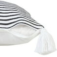 thumbnail image 4 of 20" X 20" Black And White 100% Cotton Striped Zippered Pillow, 4 of 10