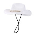 thumbnail image 4 of Women's Western Cowboy Straw Sun Hat Breathable Woven Hat with Chin Strap for Outdoor Activities, 4 of 4