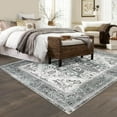 thumbnail image 2 of Homhougo 8x10 Vintage Boho Washable Area Rug, Non-Slip Soft Low Pile Carpet, Stain Resistant Living Room Bedroom Office Rug, Grey, 2 of 8