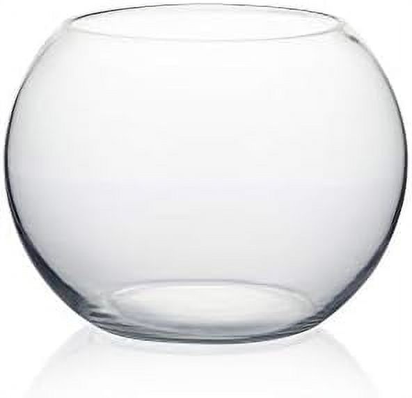 WGV Bowl Glass Vase, Diameter 8", Height 6", Open Width 5", (Multiple