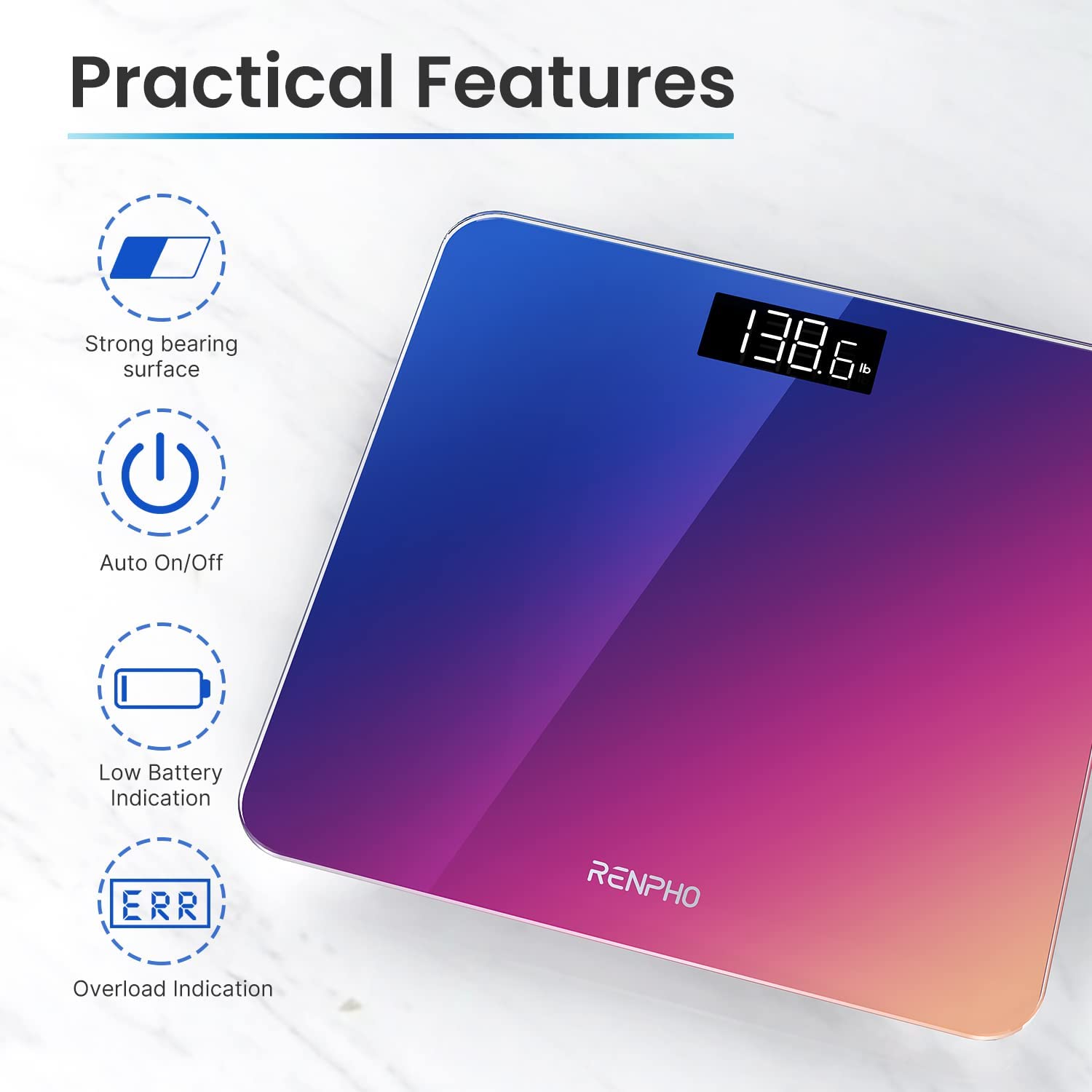 RENPHO Digital Body Weight Scale 400 Lb Gradient photo 4