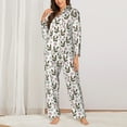 thumbnail image 2 of Fotbe Flowe Rooster Pattern Long Sleeve Pajama Set for Women,Sleepwear Set,2-piece Loungewear Set,Soft PJs Comfy Nightwear with Pockets -X-Large, 2 of 7