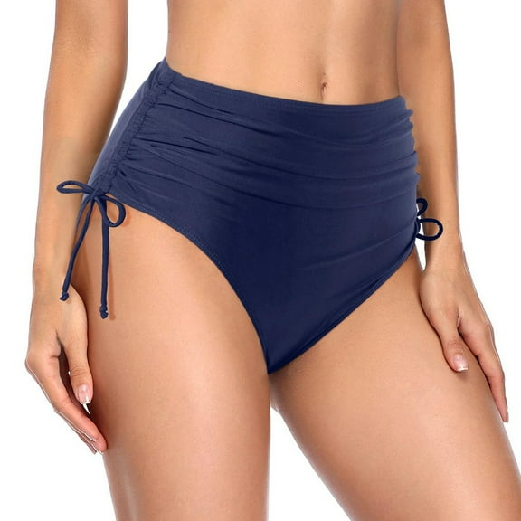 Swim Trunks Women High Waisted Bikini Bottoms Full Coverage Swim Bottom Tummy Swimsuit Bottom,Blue Women Blending Swim Pants S S