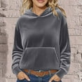 thumbnail image 6 of FNFYFH Hoodies for Women Corduroy Solid Color Hoodie Casual Long Sleeve Hooded Sweatshirts Cozy Warm Pullover Tops, 6 of 6
