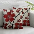 thumbnail image 3 of ONETECH Decorative Pillow Covers for Couch Red Branch Oriental Painting Plum Revival Blossom Floral Spring Beauty  China Chinese Decorative Square Pillow Covers for Couch, 3 of 5