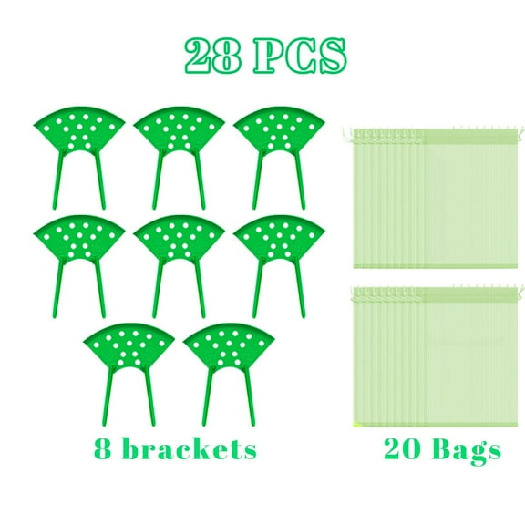 8Pcs Strawberry Planting Support Kit with 20 Reusable Mesh Bags - Garden Strawberry Growing Racks Frame for Plant Protection & Fruit Care