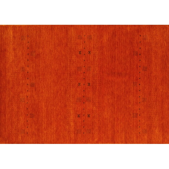 Ahgly Company Indoor Rectangle Abstract Yellow Contemporary Area Rugs, 8' x 10'