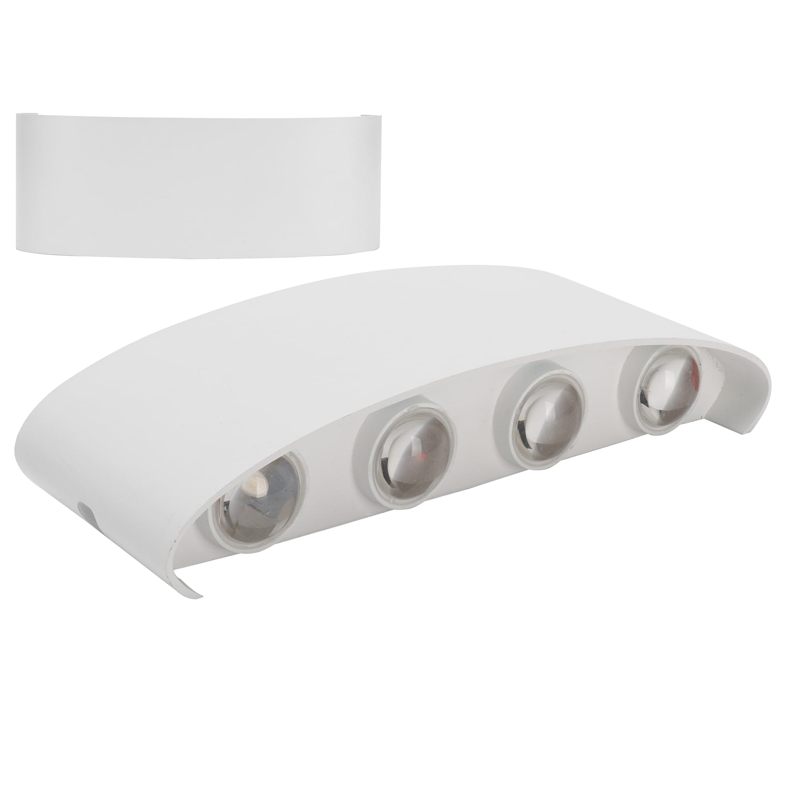 NFTIGB 8LED 8W Wall Sconce Waterproof Outdoor Wall Light Fixture, Warm Light 2000lm, White Aluminum Alloy Garden Patio Porch Corridor Exterior Decoration Lamp, AC85-265V (8.7 inches / 22.2 cm)