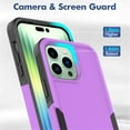 thumbnail image 4 of for iPhone 16e Case,Heavy Duty Drop Protection Edge Raised Rugged Shockproof/Drop Proof/Dust Proof Military Protective Tough Durable Cell Phone Cover for Men Women,Purple, 4 of 6