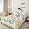 thumbnail image 4 of Castle Fairy Personalized Initial Alphabet 3Pcs Twin Sheet Sets for Teens Women Men,Cartoon Number Twin Fitted Sheet,Plaid Stripes Stars Print Breathable Flat Sheet,Microfiber Bedroom Decor, 4 of 7