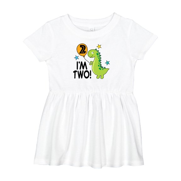Inktastic 2nd Birthday Dinosaur 2 Year Old Boy Girls Baby Dress