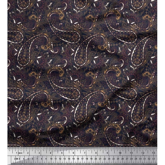 Soimoi Cotton Duck Fabric Floral & Paisley Fabric Prints by Yard 42 Inch Wide