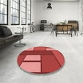 thumbnail image 4 of Ahgly Company Machine Washable Indoor Square Transitional Red Area Rugs, 6' Square, 4 of 7