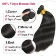 thumbnail image 2 of MY-LADY 3 Bundles 100% Unprocessed Virgin Human Hair Extensions Brazilian Weave Weft Hairpiece for Black Women, Straight, 20inch, 2 of 10