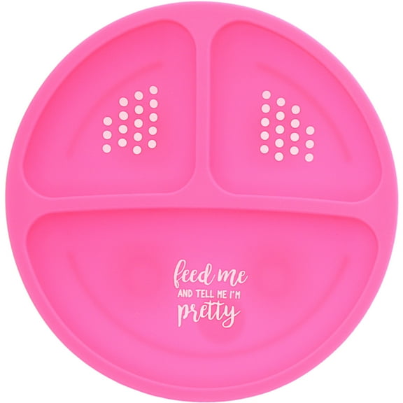 Pavilion Gift Company - I'm Pretty - 7.75" Divided Silicone Suction Plate