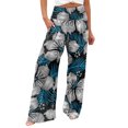 thumbnail image 2 of Summer Savings Clearance! Titcea Summer Pants for Women 2024 Elastic High Waist Floral Printed Straight Wide Leg Trousers Loose Comfort Summer Casual Pants with Pockets, Gifts for Her, 2 of 5