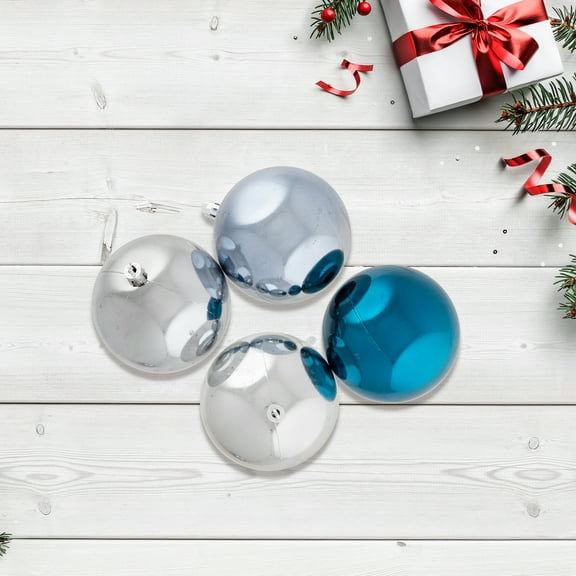 Northlight Shatterproof 2-Finish Christmas Ball Ornaments - 3.25" (80mm) - Blue and Silver - 32ct