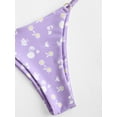 thumbnail image 5 of Zaful for Women Tiny Floral O Ring High Leg Bikini Swimwear Light Purple S, 5 of 5