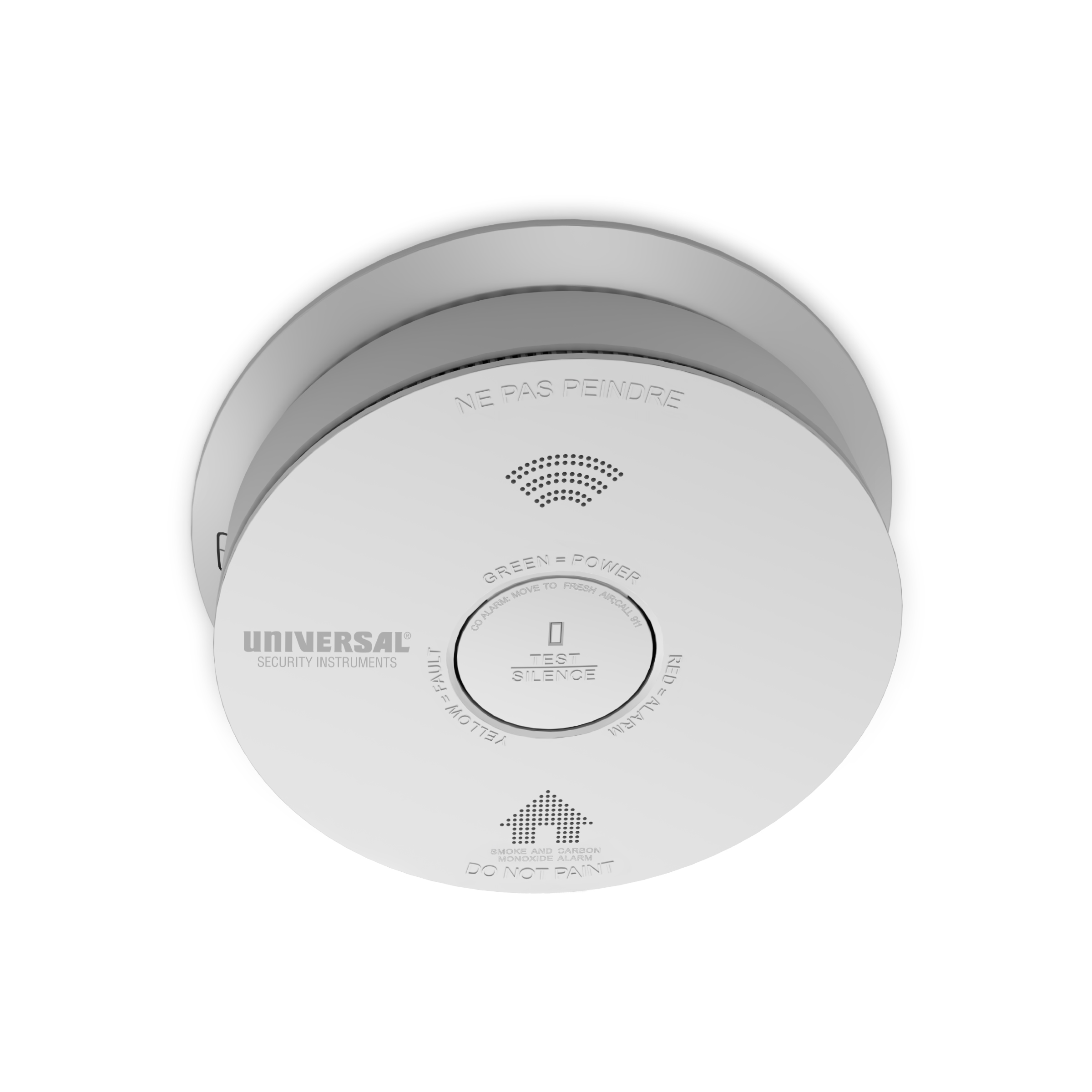 Universal Security Instruments Hardwire Smoke, Fire, and Carbon Monoxide Alarm with Battery Backup and Voice Alerts