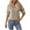 Khaki, variant on Womens V-Neck Sweater Long Sleeve Pullover Checkerboard Knit Tops Casual Relaxed Fit Blouse