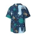 thumbnail image 2 of Xecao offers the Alpaca Astronaut in Space for Men's Casual Short-sleeved Shirt, a button-up collared shirt with a pocket, perfect for beach vacations and yacht travel in the Small size., 2 of 7