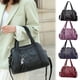 thumbnail image 1 of Bolso Tote para mujeres de gran capacidad de cuero blando | Ferretería de plata, correa ajustable | Compartimentos múltiples, cierre de cremallera | Bolso elegante para viajes, trabajo, regalos, 1 of 4