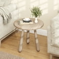 thumbnail image 4 of Gymax 18'' Round End Table Outdoor Mahogany Wood Side Table w/ Thickened Board, 4 of 10