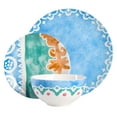 thumbnail image 2 of Spice by Tia Mowry Savory Saffron 18 Piece Round Fine Ceramic Dinnerware Set in Golden Blue, 2 of 5