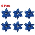 thumbnail image 1 of 6X Christmas 22cm Large Poinsettia Glitter Flower Tree Hanging Party Xmas Decor, 1 of 4