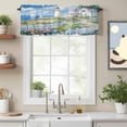 thumbnail image 2 of Spring Valance Curtain Colorful Flowers Beacon Ocean House Country Scenery Window Valances Rod Pocket Short Curtains Window Treatments for Kitchen Bedroom Bathroom Laundry 42" x 12", 2 of 9