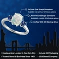 thumbnail image 2 of Gem Stone King 925 Sterling Silver Simulated White Opal and Blue Created Sapphire Engagement Ring for Women | 1.50 Cttw | Oval Cabochon 9X7MM | Gemstone October Birthstone | Size 9, 2 of 6