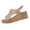 Beige, variant on Women's Platform Cork Wedge Stud Orthopedic Sandals, Comfy Leather Wedge Anti-slip Slip on Platform Slippers