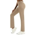 thumbnail image 5 of CQONEPT Womens Fleece Yoga Pants High Waist Straight Leg Leggings Lounge Butt Lifting Warm Outdoor Pant Khaki S, 5 of 6