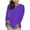 A05-Purple, variant on POTETI Womens Summer Tops Blue Plus-Size Solid Loose Short Sleeve T-shirt Tops