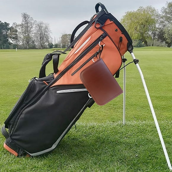 Golf Accessories Storage Bag | Premium Leather Organizer | Large Capacity & Multifunction | Compact Portable Easy Carry | Brown | 22.5x16x5cm | Single Piece | Durable Golf Gear Holder