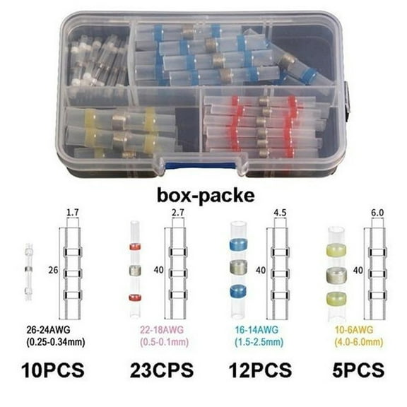 Solder Sleeve Heat Shrink Butt Awg Wire Splice Connector Multicolour