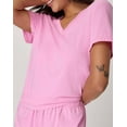 thumbnail image 4 of Hanes Women's V-neck & Short Set Spirited Pink/Spirited Pink XS, 4 of 6