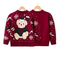 thumbnail image 4 of Pull de Noël Brodé Ours pour Enfants Garçons Filles Col Rond Pull Tricoté Automne Hiver Chemise Douce Décontractée, 4 of 8
