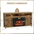 thumbnail image 2 of Homall Fireplace TV Stand Farmhouse TV Stand for TVs up to 65 inch with 26" Fireplace Rustic Multimedia Entertainment Center Media Console for Living Room with Barn Doors,Dark Brown, 2 of 7