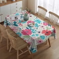 thumbnail image 2 of Pioneer Flower Floral Print Pattern Rectangle Tablecloth 60"x84",Waterproof Polyester Rectangle Table Cloth, Wipeable Spillproof Polyester Tablecloth for Dining, Camping, Indoor and Outdoor, 2 of 5
