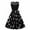 Black, variant on Vintage Dresses for Women 50s Style, V Neck Color Block A-Line Midi Dress, Tie Waist Retro Swing Flared Swing Dress, Party Daily Wedding Guest Dress