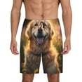 thumbnail image 3 of Lsque Sunset Daisy Dog Mens Sleep Pajama Shorts,Short Pajama Pants, Cotton Ultra-Soft Knit-Large, 3 of 9