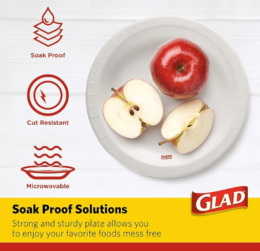 Glad - Everyday Round Paper Plates - 8.5" - 500CT