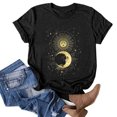 thumbnail image 3 of Pntutb - Camiseta con estampado de estrellas y sol para mujer, blusa con cuello redondo, camisetas de manga corta Pntutb Pntutb-7875, 3 of 7