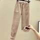 thumbnail image 4 of Moda Casual mujer estampado Span señoras mallas sólidas cintura alta mantener caliente pantalones largos Pompotops ulkah942999, 4 of 6