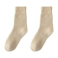 thumbnail image 5 of SwiftWear 5 Pairs Basic Crew Socks Comfort Fit Boot Socks for Women,Knit Thick Socks Casual Soft Cotton Blend, Solid, Beige, 5 of 7