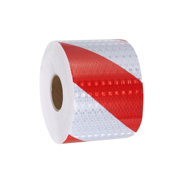 Uxcell Reflective Tape, Self-Adhesive Trailer Reflector Tape Waterproof Warning Sticker Red White 4 Inch x 82 Feet