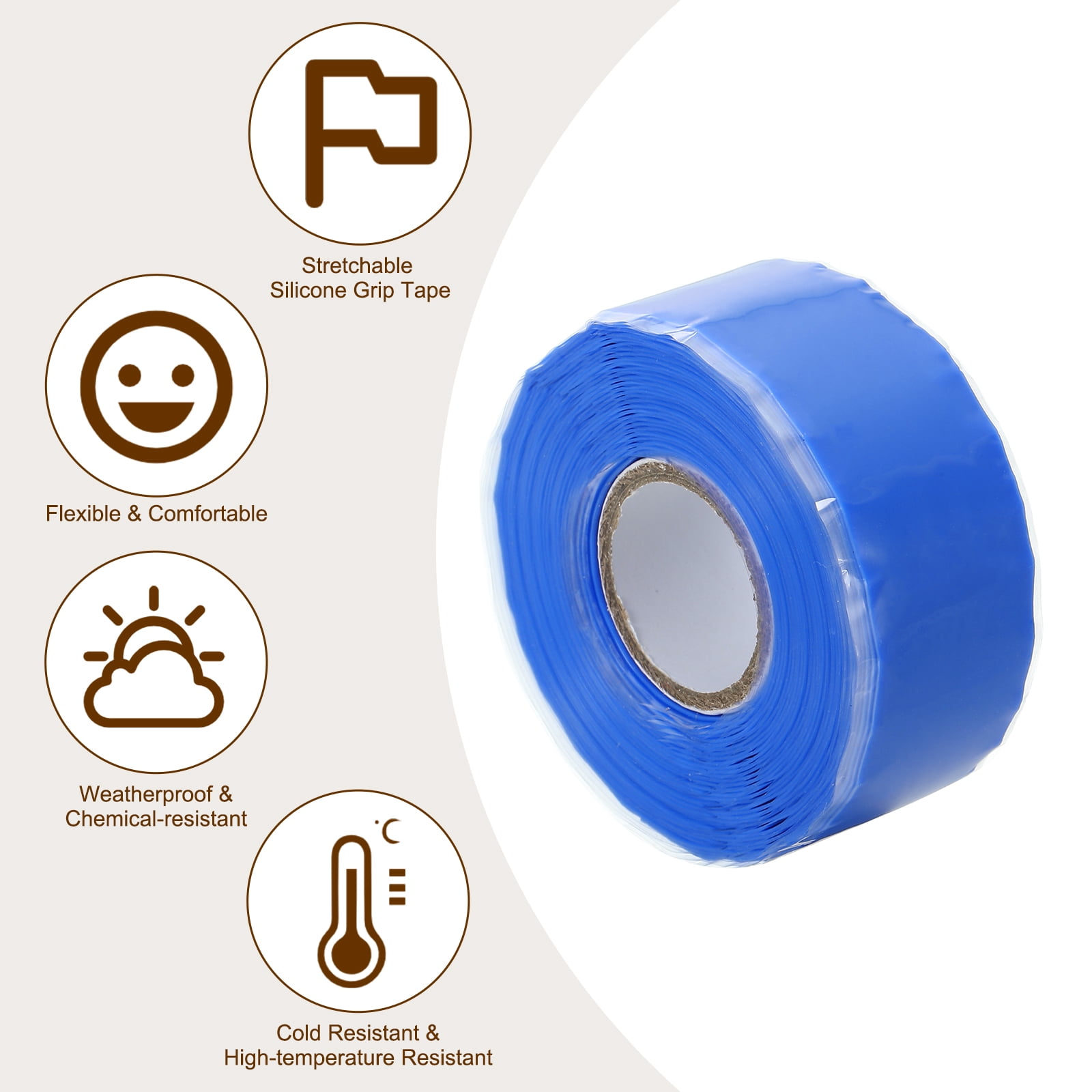 Uxcell Grip Tape, Self-Fusing Silicone Tape 17ft Seal Repair Wrap Tape, Multicolor 2 Pcs